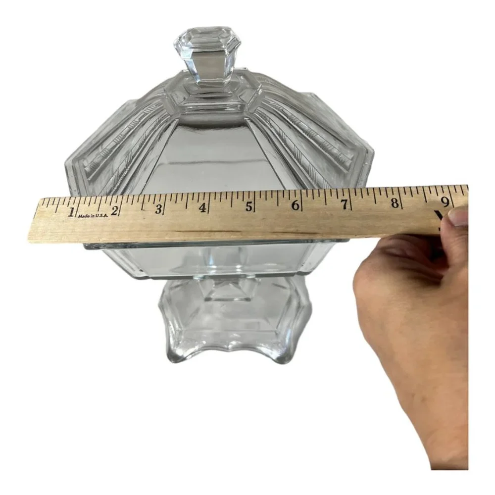 Early American Glass Compote‎ Dish With LId